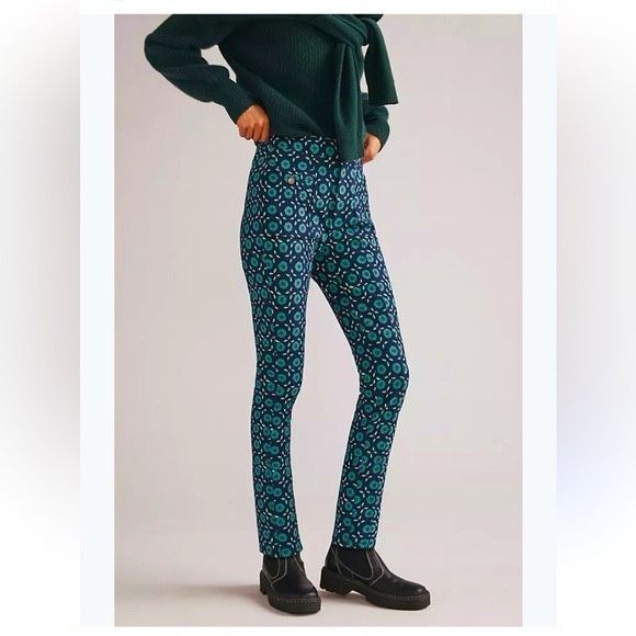 NWT Anthropologie Maeve Slim Ponte Pants In Navy Size 6 $118 MSRP - Picture 3 of 10